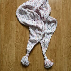 Colorful Knit Scarf with Tassels hand made